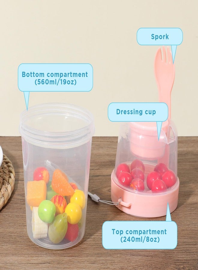 Pafeooui 4 Pack Portable Breakfast Cups with Lids and Spoon, 27 oz Reusable Cereal Yogurt Parfait Cup with Topping Plastic Oats Container Storage for Yogurt, Cereal or Oatmeal - Image 3